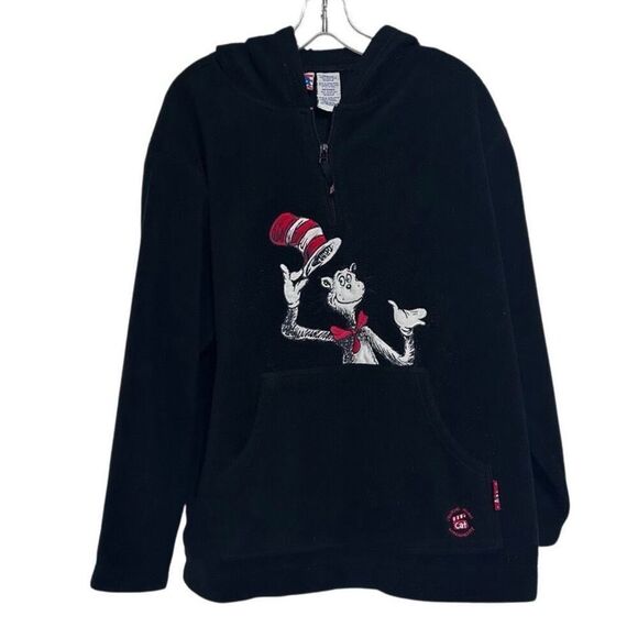 Dr Seuss Cat in the Hat Fleece Hoodie Medium Black Official Movie Merchandise - Picture 1 of 12